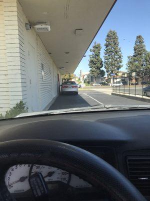 Drive thru line ; two ATM's