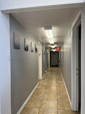 Hallway to the changing and X-ray rooms