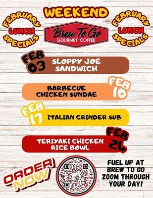 February Lunch Specials!