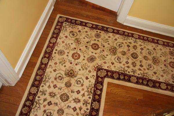 Hallway Runner with Pattern Match Miter. Great Neck, New York