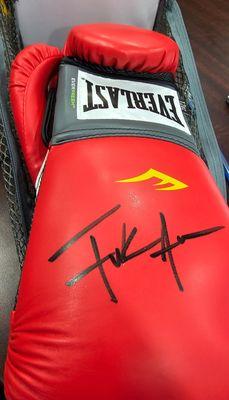 NFL and NCAA great Frank Gore Autographed Everlast Boxing Gloves available at Sinbad Sports with JSA Authentication