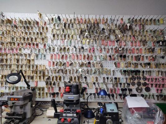 Wall of key blanks