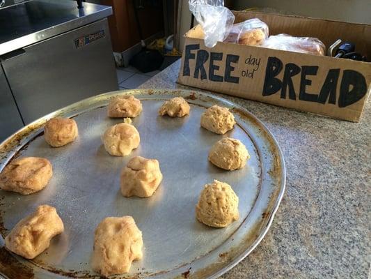 Free bread of the day from the deli inside Chevron.