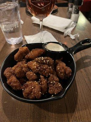 Whiskey glazed sesame chicken strips