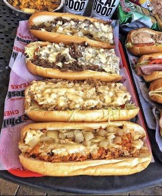 Steak or chicken cheesesteaks