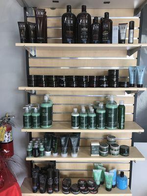 Lots of hair, beard, and skin products available.