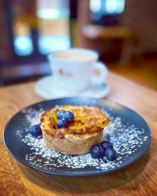 Parisian Flan with a vanilla latte - SO GOOD!