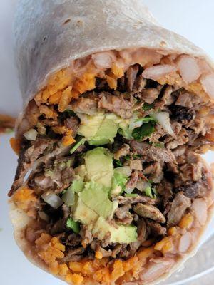 Asada burrito with avocado. 3/28/24