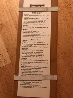 Wine list