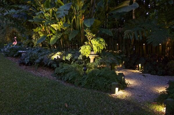 One of South Dade Lighting customers landscape lighting project