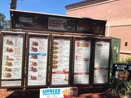 Drive thru menu