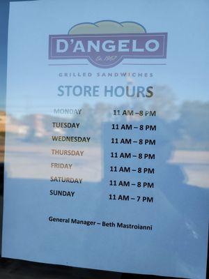 New hours.