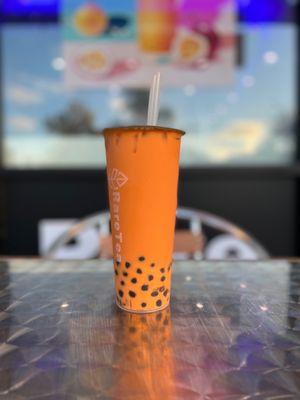 Thai milk tea with boba