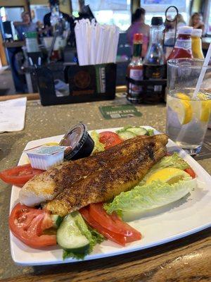 Blackened fish salad