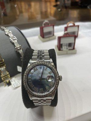 Rolex Watch Diamonds and Mother Pearl