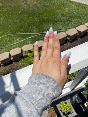 Pink and white ombré