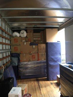 All of your belongings are padded and wrapped with stretch film prior to being loaded onto the moving trucks.