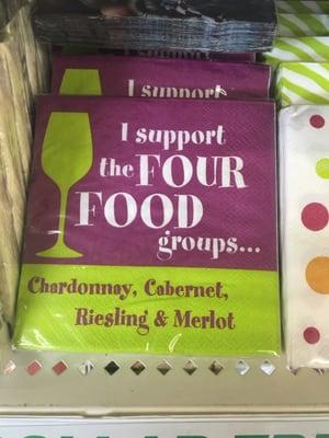 Four food groups! Cute napkins