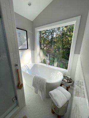 New bathtub freestanding with tile from floor&deror