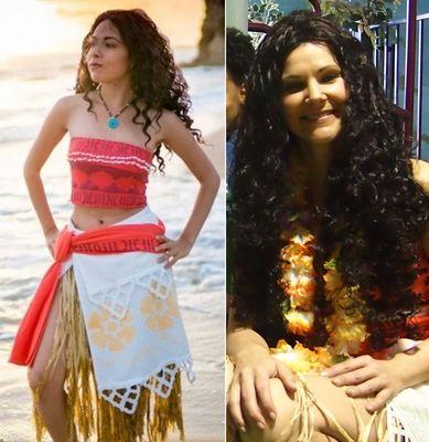 Advertised Moana on the left, real performer on the right.