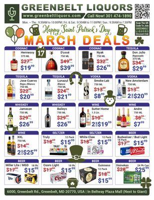 New Month, Hot Deals! Rush to Greenbelt Liquors for hot discounts on your favorite spirits.