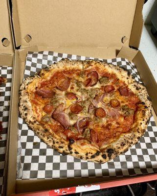 Meat lovers pizza ($19)