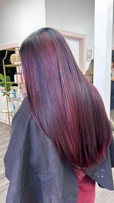 Red burgandy hair