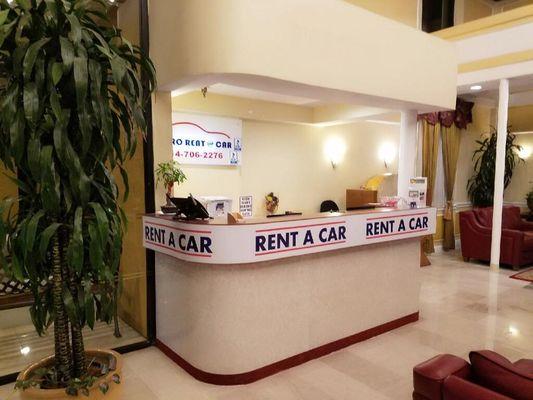 We're located inside Ramada lobby .