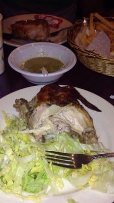 The half rotisserie chicken and salad. Absolutely delicious. Must try.