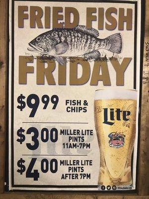 Friday specials menu at caddys on central, downtown st pete