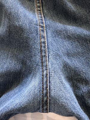 Perfectly patched Levi's jeans!  Can't see anything on the outside!  Amazing!