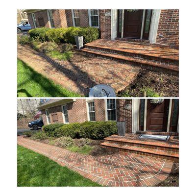 Brick paver pressure washing results in Woodbridge, Virginia