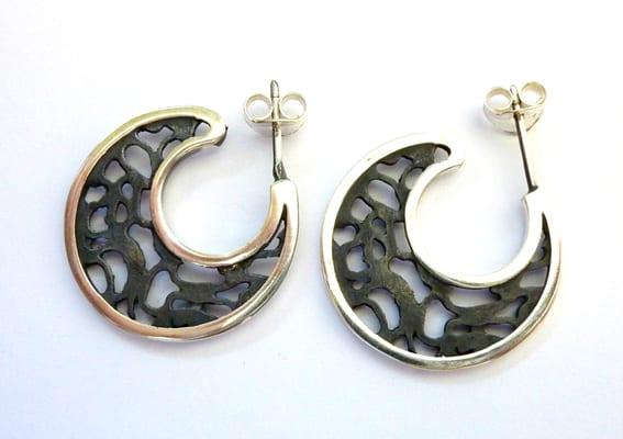 Cordoba inspired earrings, oxidized sterling silver and gold plated