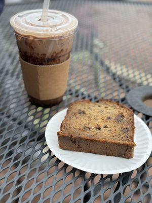 Banana bread and coffe