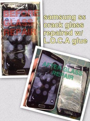 Samsung S5 Glass repaired using the highest quality glue (LOCA glue) A better result on all Samsung Glass repair.