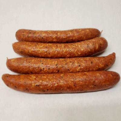 Smoked pork andouille sausage available everyday!