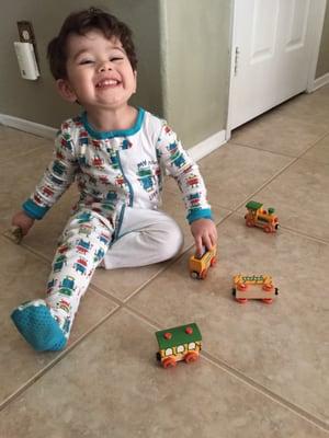 The sales person was very friendly and helpful. My little guy loved his magnetic train set and puzzle blocks.