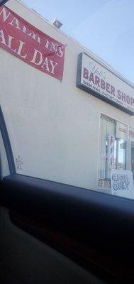 Outside of barber shop