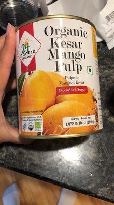 Organic No sugar added mango pulp