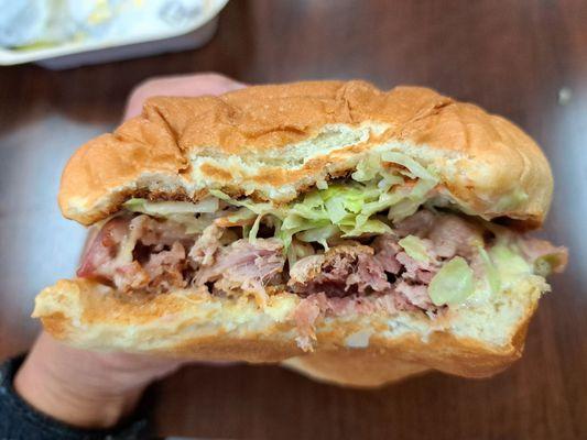 Inside King's Hawaiian Pork & Slaw Sandwich