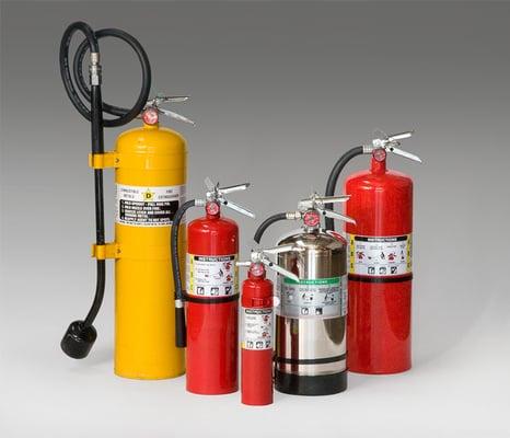 All types of fire extinguishers available