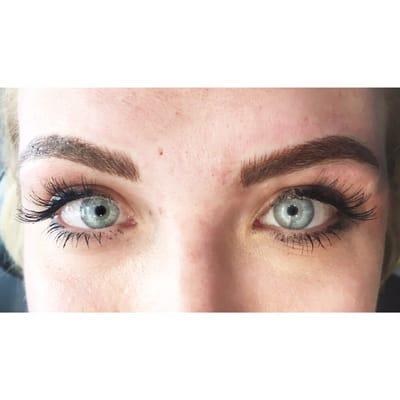 From light blonde to dark brows with microblading technique. Waking up with these = no more pencil