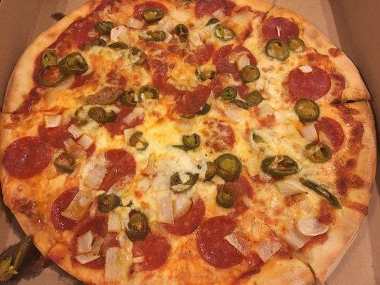 Medium pepp, jalapeño, onion