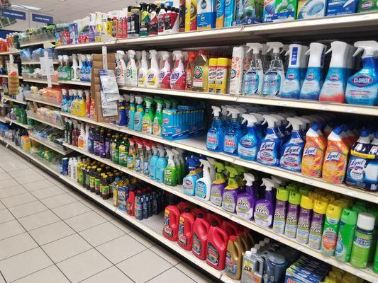 Lots of cleaning supplies