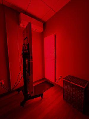 Red light therapy room