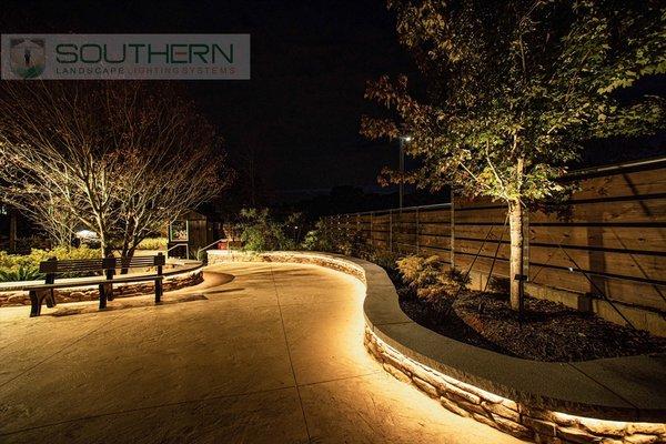 Strip lighting creates a clean look on hardscapes.