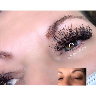 Hybrid eyelash extensions. Text or call (626) 824-2674 to book your appointment instagram.com/VirginiaValverde