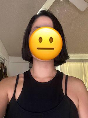 Uneven, layered hair