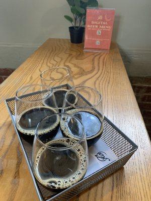 Flight of imperial stouts - all delicious!