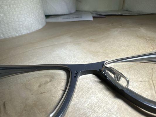 Eyeglasses, broken